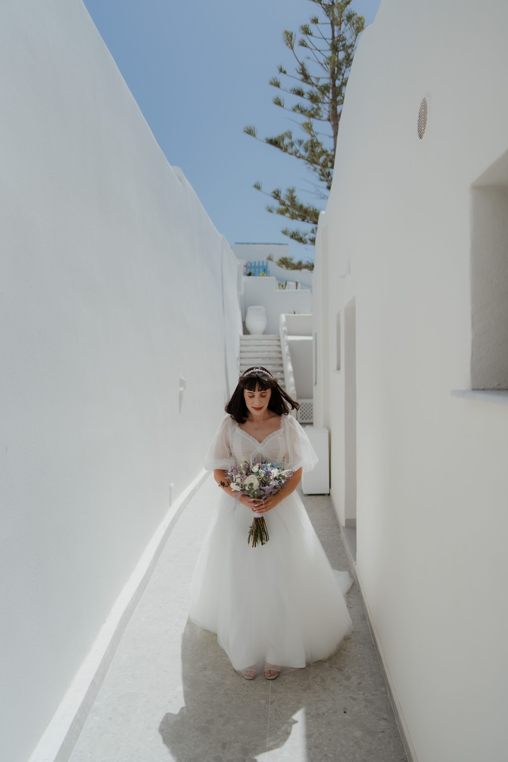 Noiva em Santorini, Grécia