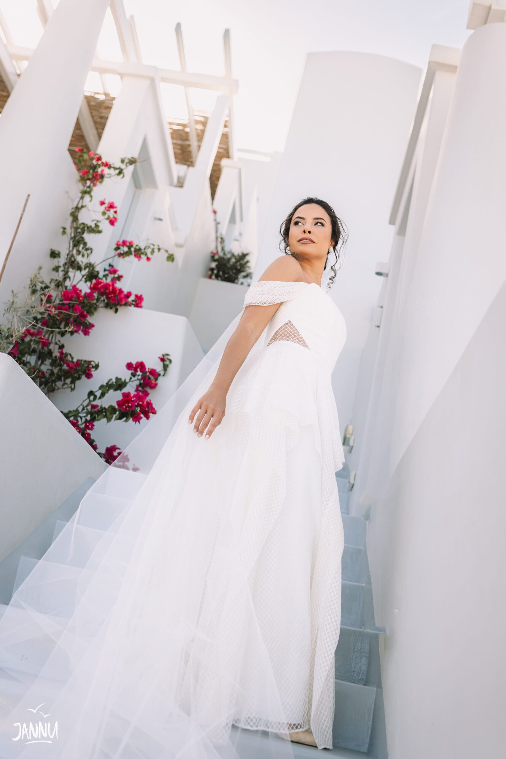 Noiva em Santorini, Grécia