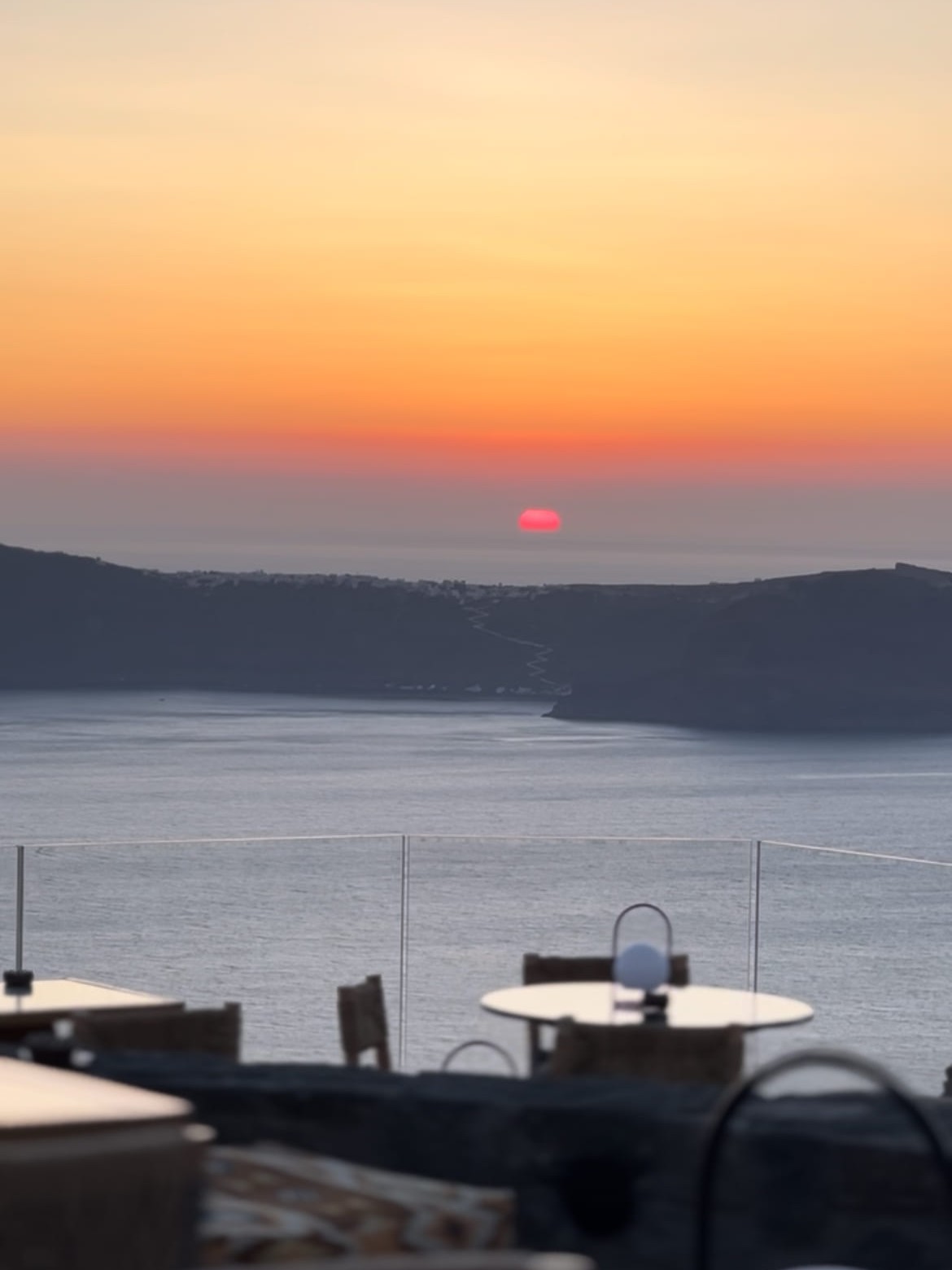 Por do sol Imerovigli em Santorini