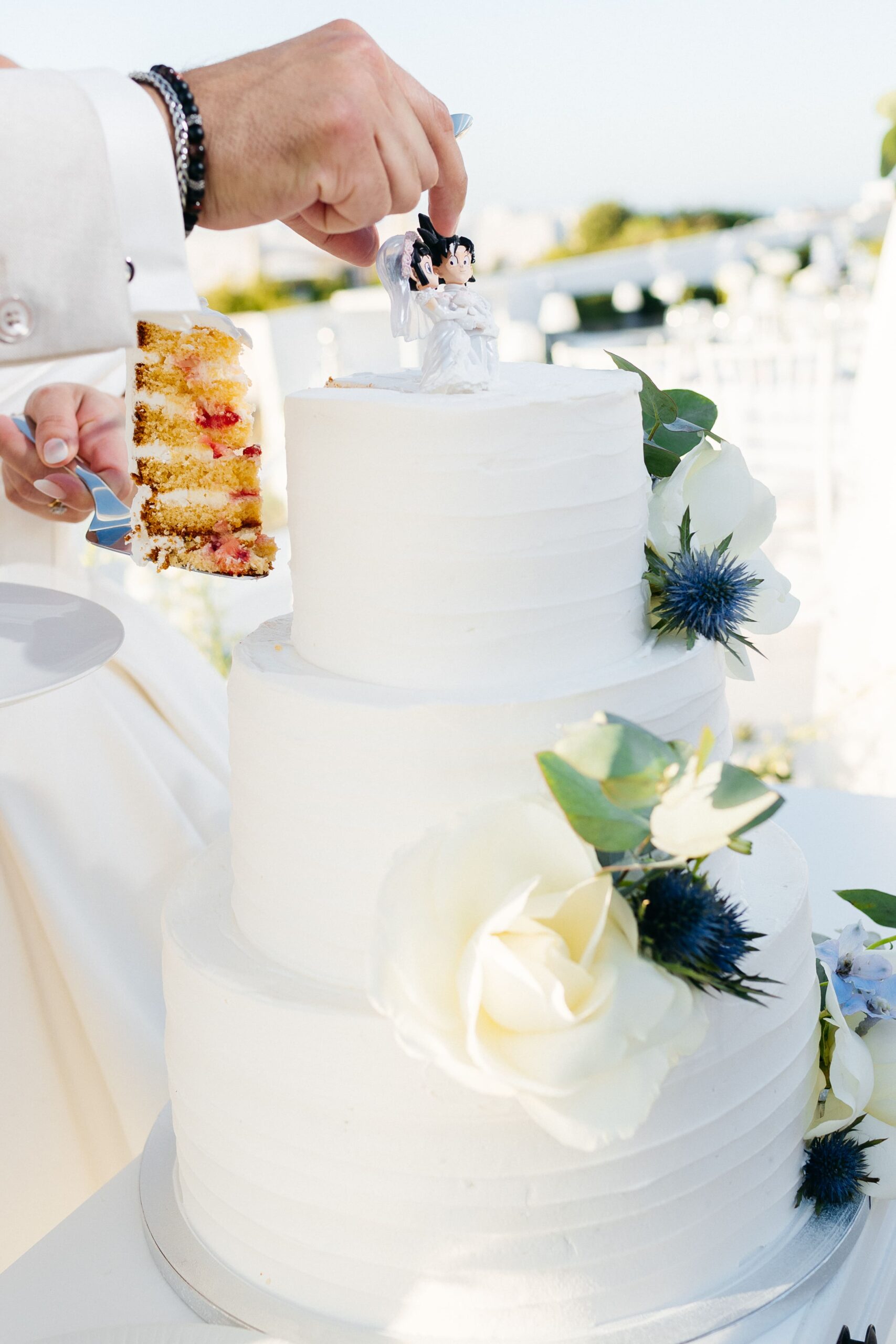 bolo de casamento em santorini grecia