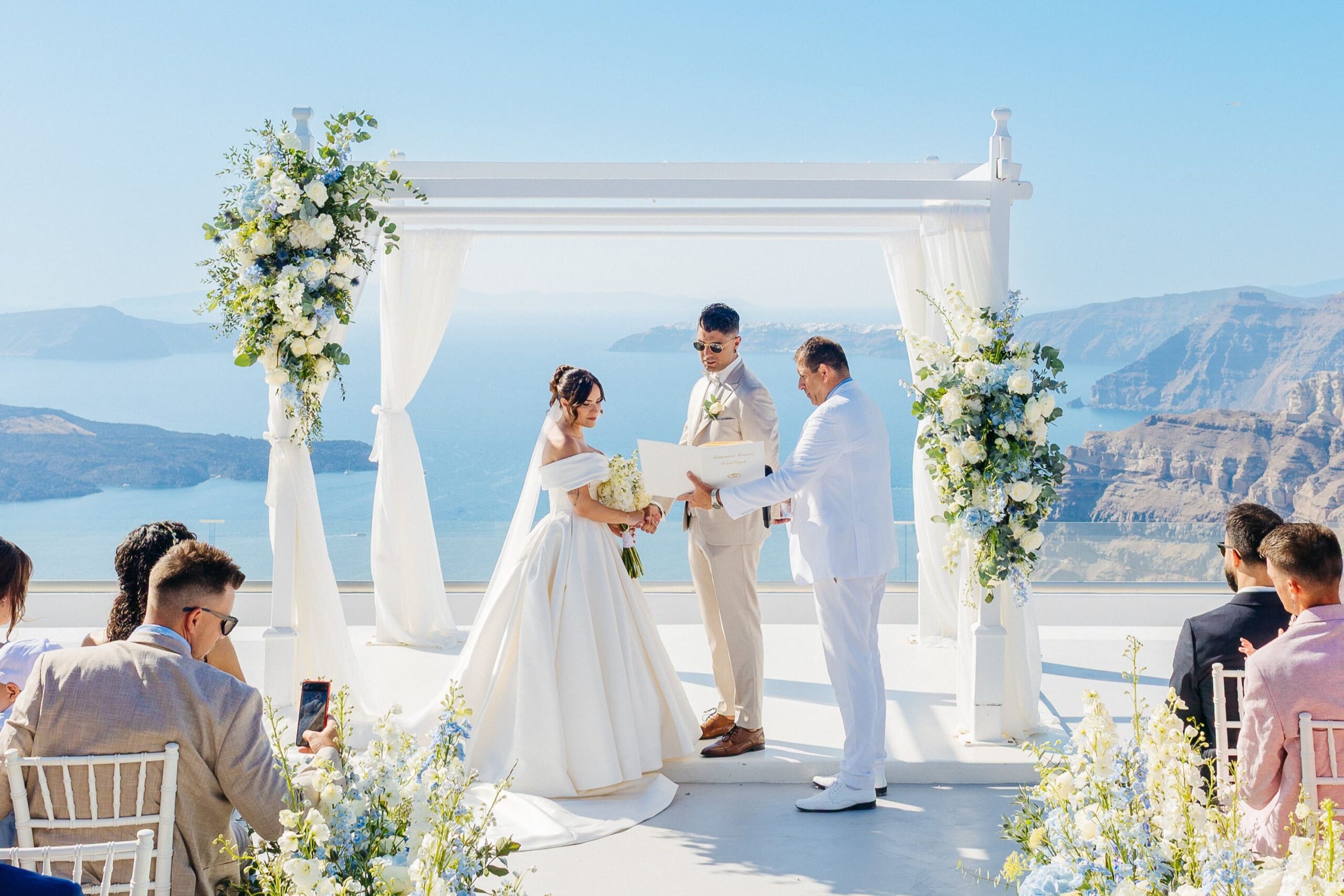Cerimonia casamento santorini grecia