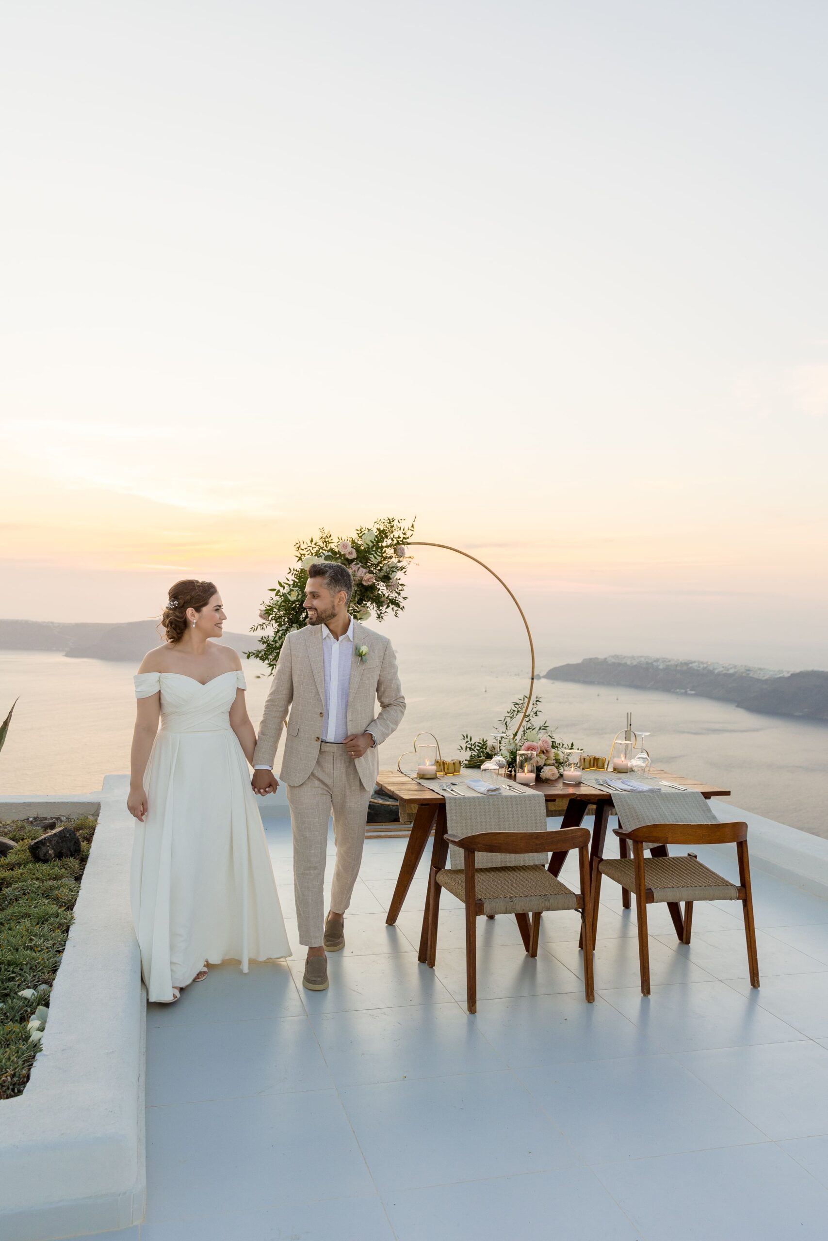 Jantar a dois em Santorini Grecia