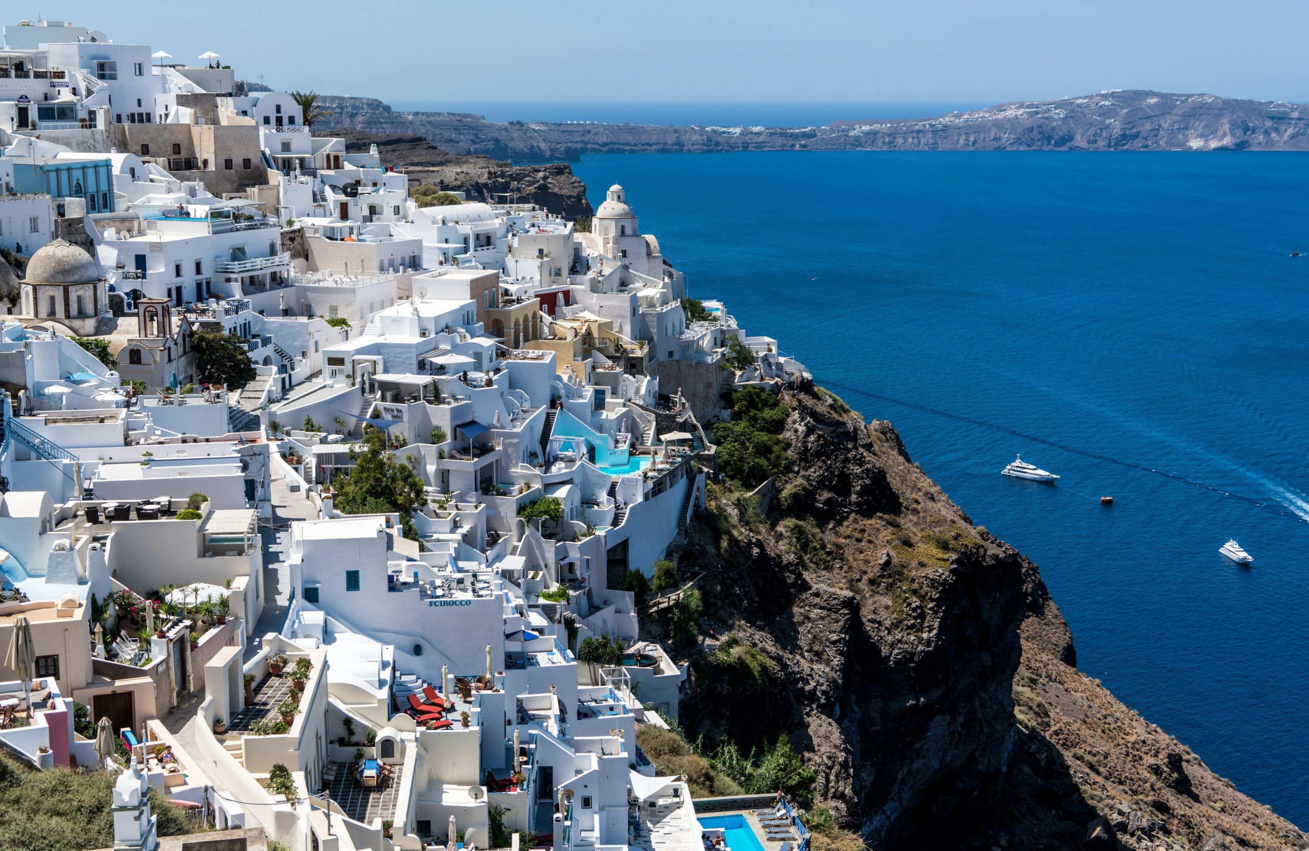 Vista da caldeira de Santorini, Grécia